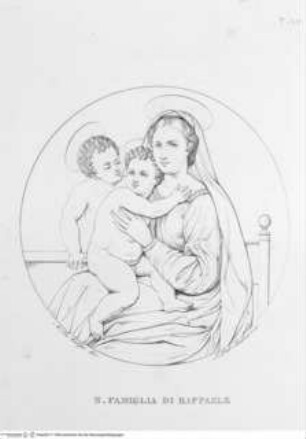 Real Museo Borbonico / descritto ed illustrato da Erasmo Pistolesi, Band 4., Tafel LV. Maria mit Kind und Johannesknaben