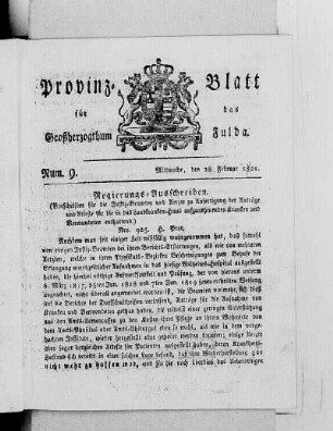 Num. 9, Ausgabe vom 28. Februar 1821