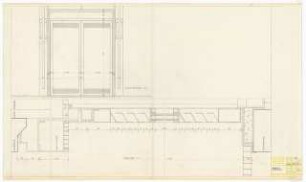 Hochschulbibliothek, Karlsruhe Neubau: Stahltür im UG, 1:10, 1:1