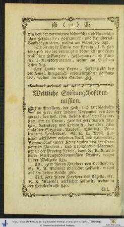 Weltliche Stiftungskommission.