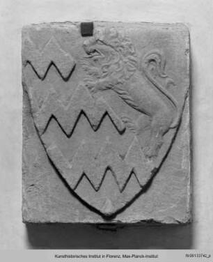 Einsatzstein mit dem Wappen der Familie Rucellai
