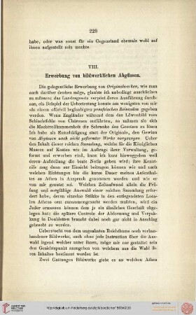VIII. Erwerbung von bildwerklichen Abgüssen