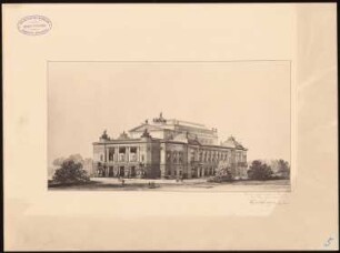 Singakademie: Perspektivische Ansicht (mit Widmung vom 15.2.1887)