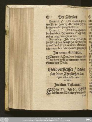Gott verheisset/ das er sich seiner Christlichen Kirchen selbs wölle annemen.