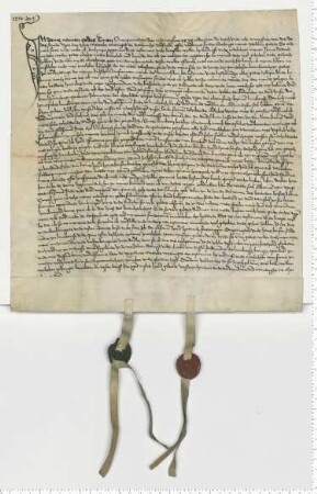 Testament der Metteke Wittinges, besiegelt durch die Ratsmannen Doringh und van Dassel.