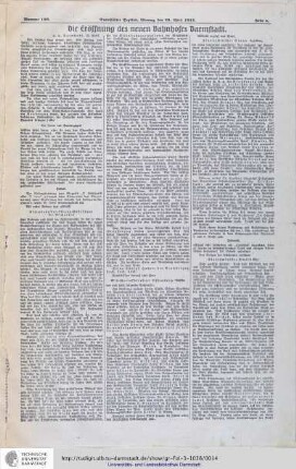 Aus: Darmstädter Tagblatt No. 100 vom 29. April 1912
