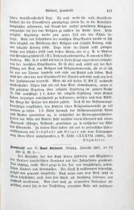 153-154 [Rezension] Kleinert, Hugo Wilhelm Paul, Homiletik