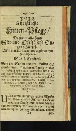 [Das I. Capittel. - Das IV. Capittel.]