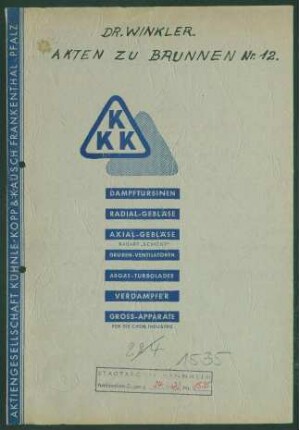 Dr. Kurt Winkler, Ingenieur, Fabrikdirektor, Heidelberg, Hermann-Löns-Weg 18b- Auseinandersetzung mit dem Stadtrechtsamt Heidelberg um den städtischen Brunnen Nr. 12