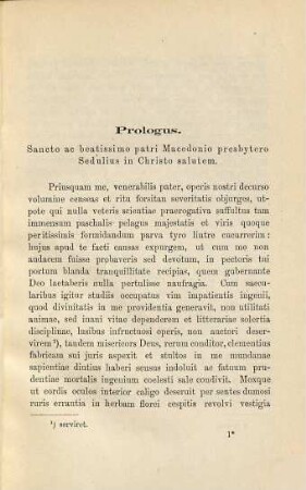 Coelii Sedulii Opera : xenium sociis studiorum Bambergensium dedicatum