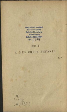 Dédié. A mes chers enfants. A.P