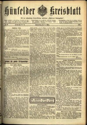 Ausgabe vom Donnerstag, den 11. März 1915.