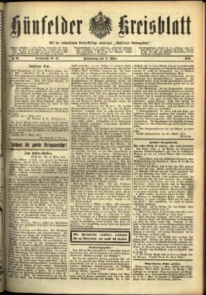 Ausgabe vom Donnerstag, den 11. März 1915.