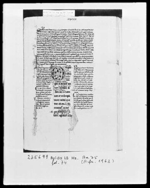 Glossa ordinaria in libros Sapientales — Initiale O, Folio 74recto