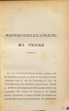 Mademoiselle Giraud, ma Femme