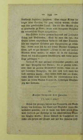 22. Kaiser Leopold der Zweite. (J. 1790 - 1792.)