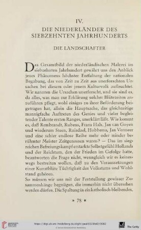 IV. Die Niederländer des siebzehnten Jahrhunderts: Die Landschfter
