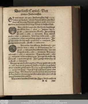 Das fünfft Capitel/ Von zweyen Finsternussen.