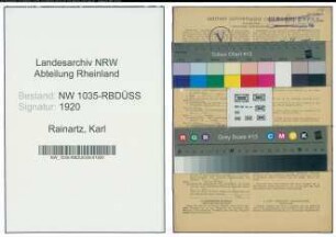 Entnazifizierung Karl Rainartz , geb. 12.10.1890 (Kaufmaennischer Angestellter)
