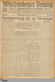 Württemberger Zeitung : das nationalsozialistische Morgenblatt in Stuttgart : WLZ, Württembergische Landeszeitung