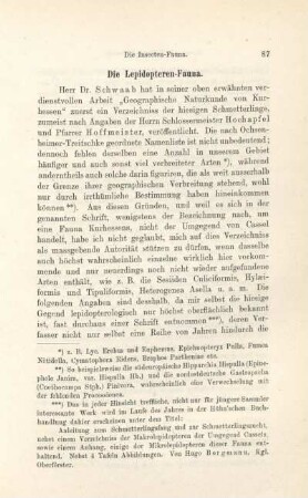 Die Lepidopteren-Fauna.