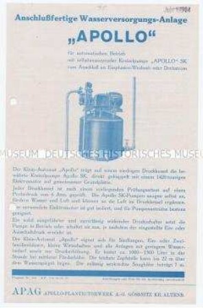 Anschlussfertige Wasserversorgungsanlage "Apollo"