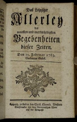 Den 15. Februar 1763. Siebentes Stück.