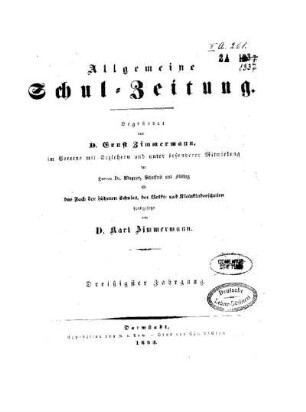 30: Allgemeine Schulzeitung - 30.1853