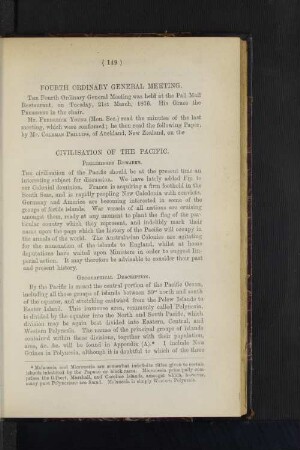 Ordinary General Meeting: Civilisation of the Pacific, by Coleman Phillips, Esq.
