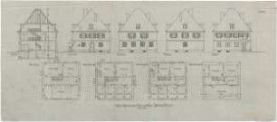 Döllgast, Hans; München; Kath. Pfarrkirche Heilig Blut - Pfarrhof (Grundrisse; Ansichten; Schnitt)
