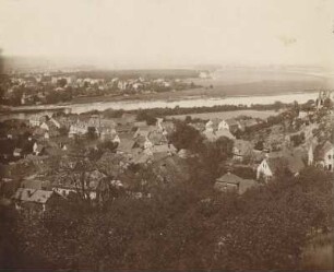 Blick von Oberloschwitz über Loschwitz, die Elbe und Blasewitz nach Südwesten gegen die Altstadt