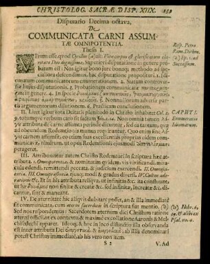 Disputatio Decima octava, De Communicata Carni Assumtae Omnipotentia.