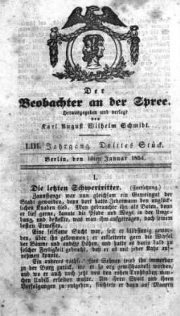 3. Stück, 16. Januar 1854
