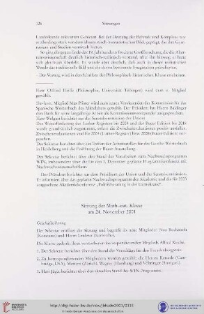 Sitzung der Math.-nat. Klasse am 24. November 2001