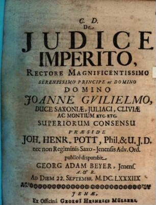 De Judice Imperito