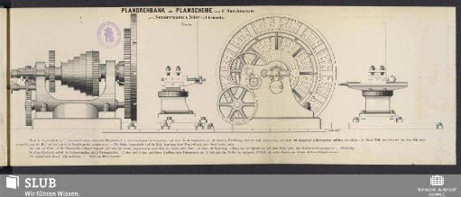 Plandrehbank mit Planscheibe von 8" Durchmesser : 1/15 n. Gr.