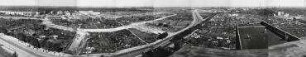 160° Panorama, Blick auf die Baustelle der Wohnsiedlung Charlottenburg Nord. Berlin-Charlottenburg-Nord, Siemensdamm