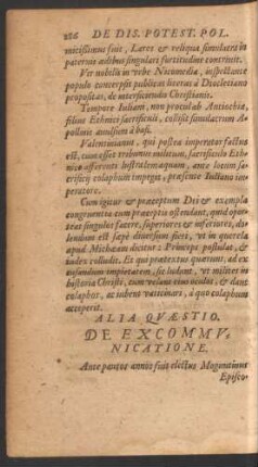 Alia Quaestio. De Excommunicatione.