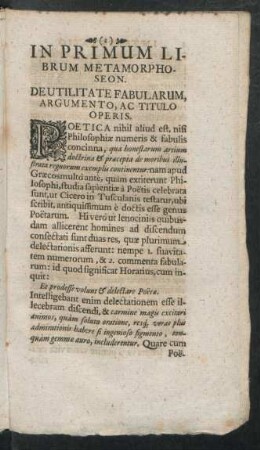 In Primum Librum Metamorphoseon. De Utilitate Fabularum, Argumento, Ac Titulo Operis.