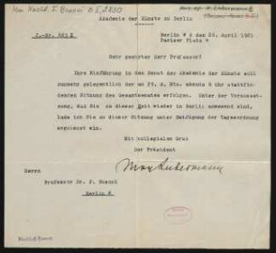 Brief an Ferruccio Busoni : 26.04.1921