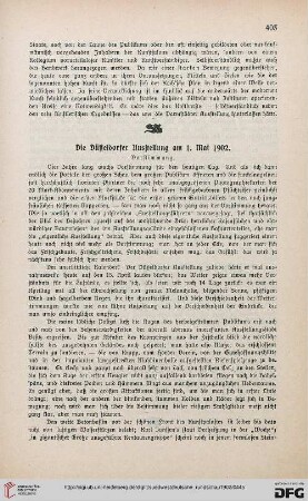 2: Die Düsseldorfer Ausstellung am 1. Mai 1902 : Vorstimmung