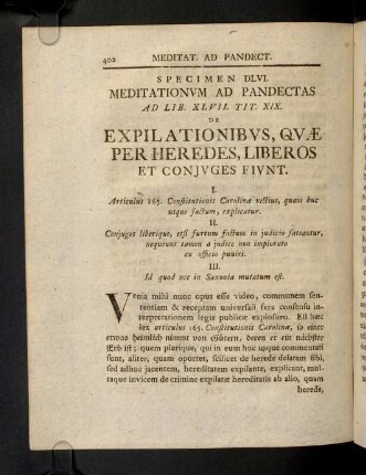 402-412, Ad Liv. XLVII. Tit. XIX. Expilatae Hereditatis