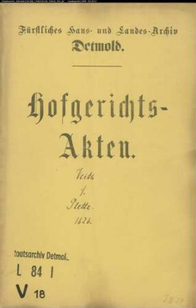 Veith, Hermann gegen Henrich Plette zu Lüdenhausen - Schuldforderung