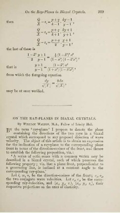On the ray.planes in biaxal crystals.