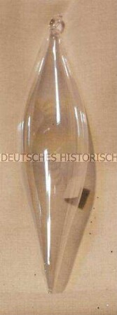 Glasbehang für Weihnachtsbaum: spindelförmiger, transparenter Zapfen