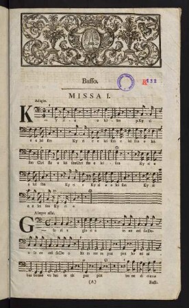 1-19, Basso. Missa I. - Missa III.