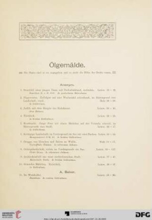 Ölgemälde (Nr. 1-108)