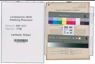 Entnazifizierung Robert Lamberts , geb. 18.01.1922 (Textielingeneur)