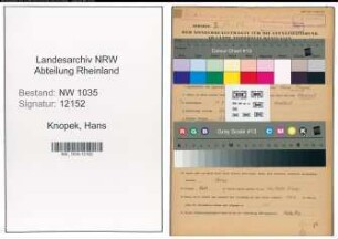 Entnazifizierung Hans Knopek , geb. 11.07.1914 (Kaufmaennischer Angestellter)