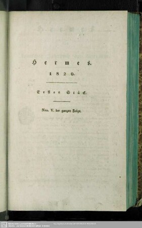 5.1820: Hermes oder kritisches Jahrbuch der Literatur